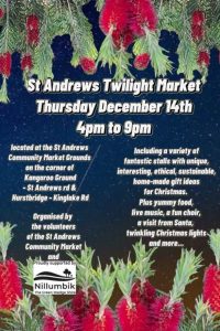 St Andrews Twilight Market Thursday 14 December 4 pm to 9 pm